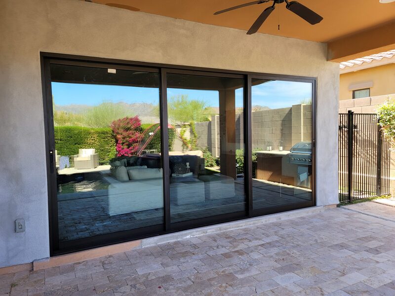 Glass moveable walls in Arizona, allowing for flexible space configuration. The transparent panels slide effortlessly, offering versatility in room layout and maximizing natural light flow